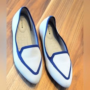 THE BLACKBIRD- eggshell and navy trim, size 10.5